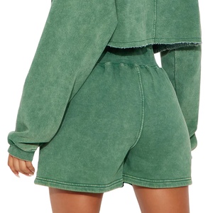 Conjunto de 2 Piezas de Ropa Deportiva Informal de Invierno para Mujer, Sudadera con Capucha y Cremallera, Estilo Lavado Ácido, Manga Larga, Conjunto Corto 2026 - Product Image 6