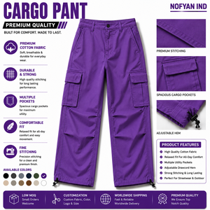 Proveedor de Pantalones Cargo Personalizados OEM, Fabricante de Pantalones Cargo Holgados al por Mayor, Pantalones Cargo de Algodón para Hombre de Marca Privada, Pantalones Cargo Tácticos Utilitarios - Product Image 1