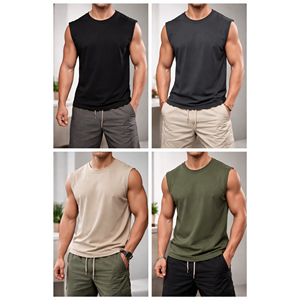 Débardeur Homme Personnalisé Col Rond Sans Manches Coupe Musclée Haute Qualité - Product Image 6