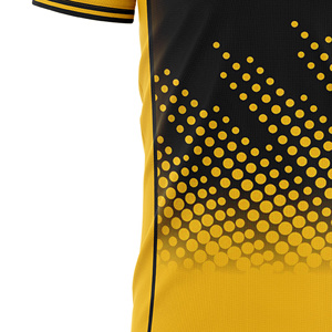 Custom Sublimated <b>Soccer</b> Jersey Men Yellow Black Dot Pattern Crew Neck Short Sleeve Moisture Wicking Regular Fit Lightweight - Product Image 5