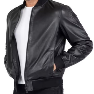 Men's Custom Genuine Leather Stand Collar Letterman Varsity <b>Jacket</b> Wholesale for Motorcycle Riding <b>jacket</b> for men - Product Image 4