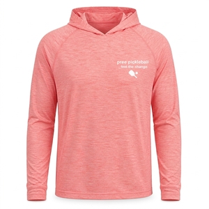 Pickleball Hooded performance tee Long Sleeve Moisture Wicking Aero Vented Unisex Dynamic <b>Compression</b> Pickleball Apparel OEM ODM - Product Image 1