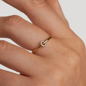 Anillo de compromiso clásico y delicado de plata de ley 925 personalizado con circonita cúbica, regalo de aniversario de boda para mujer - Product Image 2