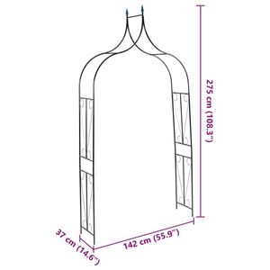 Arco da Giardino in Ferro Verniciato a Polvere Verde Scuro 47.2x15x101.6 Pollici, Arco Nuziale in Plastica - Product Image 6