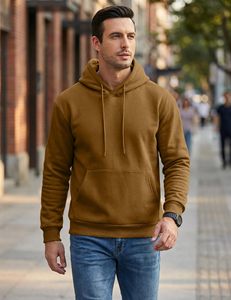Sudadera con Capucha Extra Grande para Hombre, Color Sólido, Logotipo, Algodón, Venta al por Mayor, Múltiples Colores Disponibles, Ropa Urbana Unisex - Product Image 3