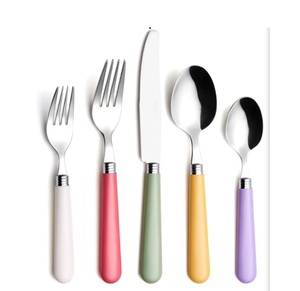 Juego de cubiertos minimalista con mangos de madera, acero inoxidable pulido a espejo, apto para lavavajillas, para uso en camping. - Product Image 6