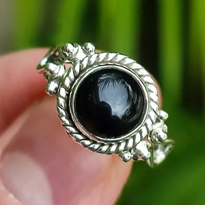 925 Sterling Silver <b>Black</b> Onyx Bezel Setting Statement Boho <b>Ring</b> for Unisex Birthstone Engagement Wedding & Everyday Wear - Product Image 3