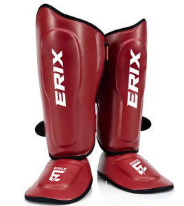 Protège-tibias de boxe en cuir de qualité supérieure avec sangle réglable pour le kickboxing, le MMA et le Muay Thai - Product Image 4
