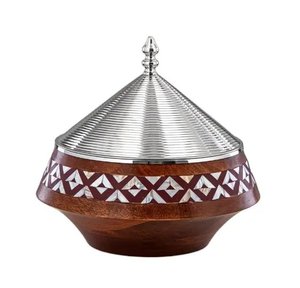 Casserole élégante en métal avec couvercle, chauffe-plat isolé pour la maison, les mariages, la restauration, les hôtels, conteneur alimentaire - Product Image 1