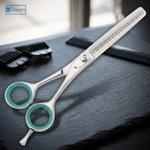 Ciseaux professionnels en acier inoxydable pour la coupe des cheveux, avec repose-doigts amovible, pour barbier, salon et coiffure. - Product Image 2
