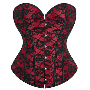 Women's Goth <b>Punk</b> Plus-Size Zipper Leather Lace Corset Shapewear Hip Enhancer Satin Polyester Fabric Quick Dry Firm Control - Product Image 6