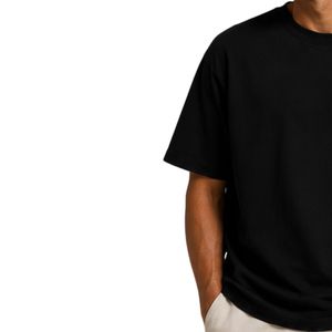 T-shirt Oversize Homme Noir Manches Courtes Coton Col Rond Broderie Logo Arbre Décontracté Streetwear Coupe Ample Mode Été - Product Image 3