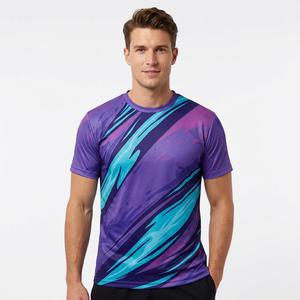 T-shirt personnalisé pour homme, sublimation, col rond, manches courtes, imprimé graphique, respirant, séchage rapide, écologique, streetwear, vêtements de sport - Product Image 2
