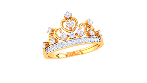 แหวนแต่งงานรูปหัวใจคริสตัลสีทองสำหรับผู้หญิง - Product Image 5