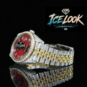 Reloj de Cuarzo de Lujo ICE LOOK para Hombre, Correa de Acero Inoxidable, Bisel de Cristal Moissanite, Estilo Hip Hop, Fecha Automática, Regalo - Product Image 2