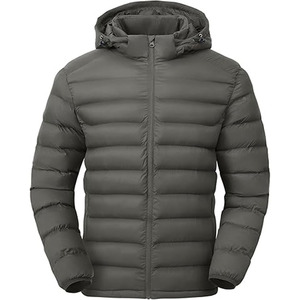 <b>Cheap</b> Light Warm Puffer Jacket Custom Logo Polyester Stand Collar Hooded Winter <b>Padded</b> Coat for Men - Product Image 5