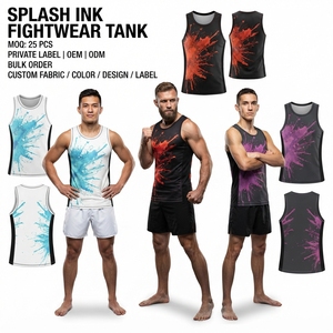 Maillot de combat MMA unisexe imprimé sur mesure, sublimation couleur intégrale, sans manches, pour l'entraînement et la compétition - Product Image 1