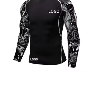 New Arrival Custom Sublimation <b>Compression</b> <b>Shirt</b> for Men OEM Service Long Rash Guard with Printed Design MMA Custom - Product Image 2