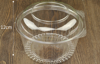 Bol rond transparent en plastique jetable de 8, 12, 16, 24, 32 oz, contenants alimentaires pour le déjeuner et les salades avec couvercle
