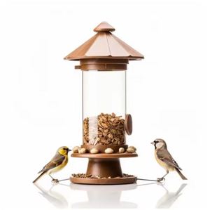 Mangeoire suspendue pour oiseaux, couleur gris, revêtement en poudre, pour l'alimentation des oiseaux, article en métal artisanal, vente en gros - Product Image 6