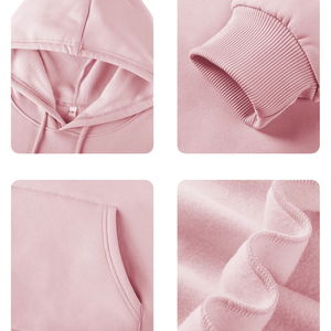 Mens <b>Pink</b> Pullover <b>Hoodie</b> Long Sleeve Fleece Sweatshirt Casual Streetwear Hooded Top Kangaroo Pocket Warm Comfy Daily Wear - Product Image 6