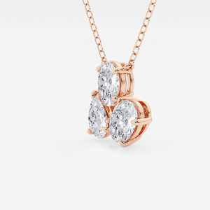 Colgante Ovalado y en Forma de Pera con Mosaico de 1 ¼ Quilates, Elegante Joyería Brillante con Diamantes Cultivados en Laboratorio, Regalo para Mujer - Product Image 3