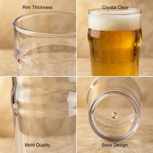 [Holar] Verre à bière en plastique transparent incassable réutilisable de 19 oz, fabriqué à Taïwan, pour pubs, fêtes et bistrots - Product Image 4