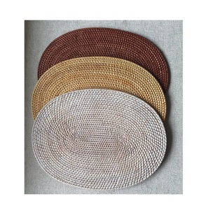 Rustic Rattan Charger Plate Eco-Friendly Handwoven <b>Table</b> Mat for Party Event Wedding Tableware Decoration - Product Image 2