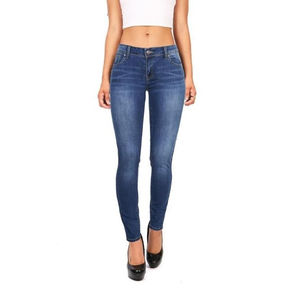 กางเกงยีนส์เดนิมผู้หญิงคุณภาพสูงสุด 100% ทรงตรงลำลอง เอวสูง ผลิตจากโรงงานโดยตรง แห้งเร็ว ระบายอากาศได้ดี - Product Image 5