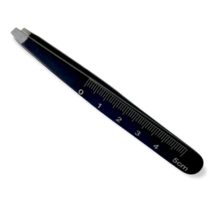 Customizable Logo Ultra <b>Precision</b> Slant Tip Eyebrow Tweezers in Matt Black Color - Product Image 4