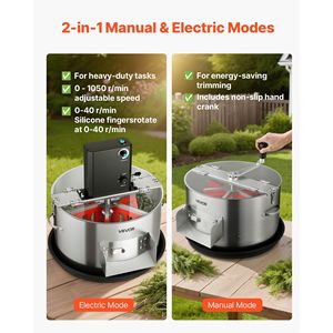 Trimmer Elettrico per Foglie e Germogli da 16 Pollici con Funzione Manuale, Lame in Acciaio Inossidabile per Taglio Visivo a Umido, Forbici da Potatura - Product Image 5