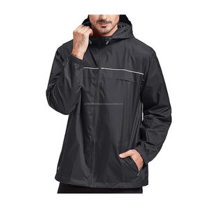 Veste coupe-vent unisexe légère, imperméable, écologique, en Oxford, à coque rigide, décontractée, zippée, à capuche, respirante, taille plus - Product Image 1
