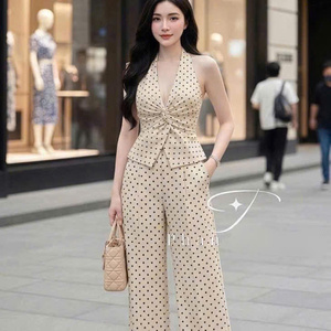 ชุดเซ็ตสองชิ้นลำลองสำหรับฤดูร้อน ผู้หญิง สวมใส่สบาย เป็นมิตรกับสิ่งแวดล้อม ซักได้ บรรจุภัณฑ์แบบกำหนดเอง ผลิตในเวียดนาม - Product Image 5