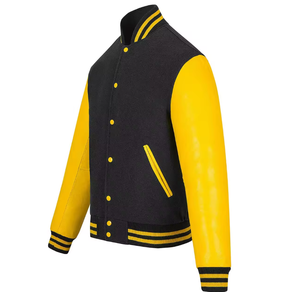 Veste universitaire de baseball personnalisée de haute qualité pour fabricant OEM, unisexe, coupe-vent, broderie chenille, décontractée, en cuir - Product Image 2