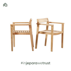 Chaises de salle à manger empilables modernes en teck pour événements extérieurs, mariages, maison, chambre, parc - Écologiques et durables - Product Image 2