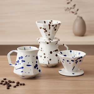 Juego de cafetera y gotero de café de porcelana duradera de calidad premium multiusos 3460993SETS-0.5 para amantes del café - Product Image 1