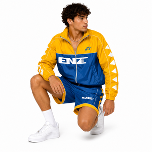 Survêtement unisexe streetwear color block imperméable coupe-vent avec short et veste, zippé réfléchissant pour hommes et femmes, et sweats à capuche pour hommes - Product Image 5