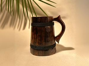 Viking Style <b>Wooden</b> Beer Mug Custom Size Eco Friendly Handgrip <b>Tankard</b> FAIZA CRAFT CE Certified Microwave Safe for Home Bar - Product Image 5