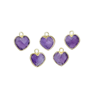 Natural Labradorite Electroplated Charm Handmade <b>Heart</b> Shape Gold Plated Labradorite Pendant For Jewelry Making Birthstone Charm - Product Image 2