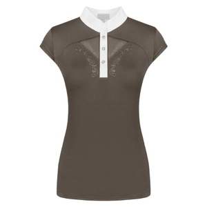 Haut d'équitation sans manches pour femme, bleu marine, fermeture éclair sur le devant, sans couture, respirant, en spandex et nylon, vêtements d'équitation - Product Image 4