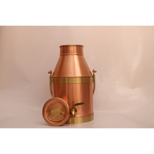 Premium Pure Copper Water <b>Dispenser</b> Tank with Brass Tap & Handle Handcrafted Storage Matka for Healthy <b>Drinking</b> & Home Kitchen - Product Image 5