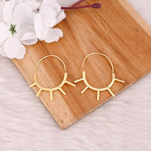100% Best Quality Brass <b>Hoop</b> <b>Earrings</b> for Women <b>Fashion</b> <b>Earrings</b> for Women for Unique Design Piece for at Best Price - Product Image 2