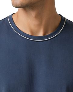 Mens <b>Navy</b> Blue Sleeveless Tank <b>Top</b> Premium Cotton Jersey Gym Fitness Casual Summer Vest Lightweight Breathable Custom Fit - Product Image 5