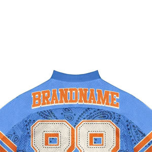Camiseta de fútbol americano retro de estilo urbano moderno, personalizada con impresión sublimada, de malla, para unisex. - Product Image 5