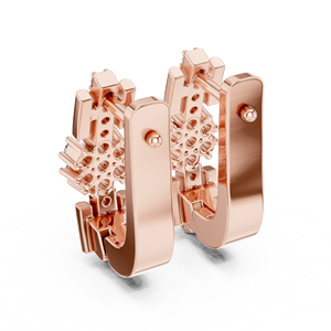 Ensemble de boucles d'oreilles simples en or rose 18 carats serties de diamants de laboratoire certifiés IGI, luxe pour tous les jours et événements élégants pour femmes - Product Image 3