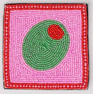 Sous-verres élégants brodés de perles pour une décoration de table et de salle à manger moderne - Product Image 1