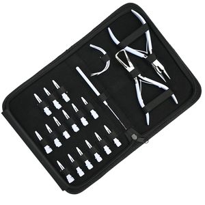 Best Quality Hair Extension Tools Kit Rexine Case Sectioning Clips Curved Needle Pulling Hook Tool Crimping Remover Plier Salon - Product Image 1