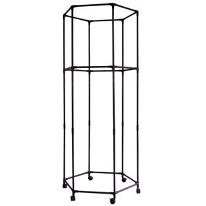 Expositor de ropa metálico plegable de alta resistencia Bros Display, soporte independiente para exhibición de prendas con estantes escalonados y diseño desmontable. - Product Image 1