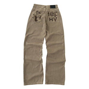 Pantalones Vaqueros con Estampado Gráfico, Corte Holgado, Diseño Personalizado, Lavado Vintage, Estilo Urbano, Hip Hop, Y2K, Pantalones Rectos - Product Image 4
