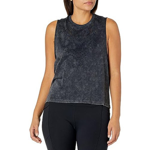 Débardeur pour femme en tissu tricoté léger, doux, respirant, mélange polyester/coton, séchage rapide, col rond uni, pour un usage quotidien décontracté - Product Image 1